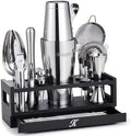 Kitessensu 25-PC Professional Bartender Kit, Bar Tool with Drawer