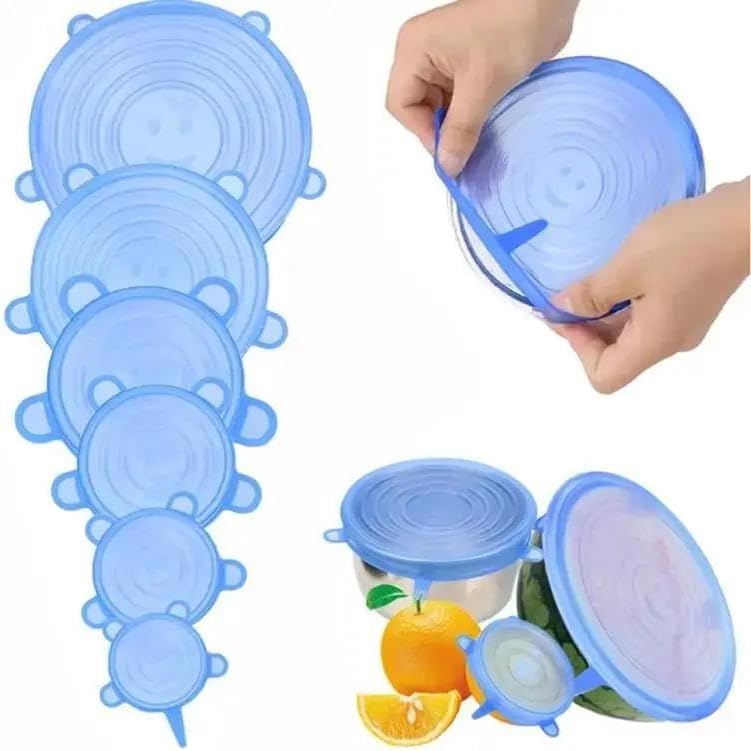 Reusable Silicone Bowl Lids, 6-Piece Stretch Covers