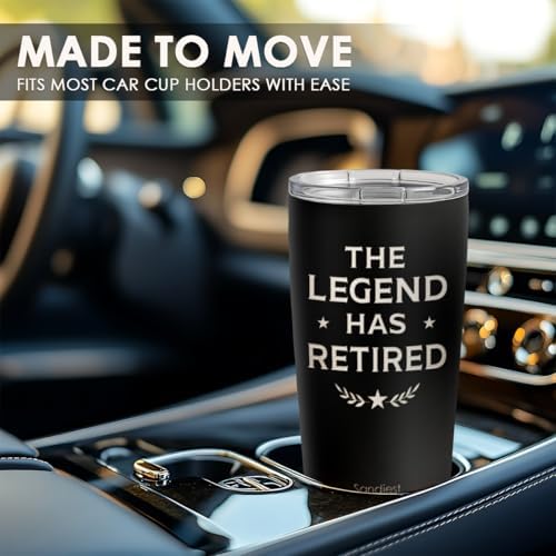 SANDJEST Retirement Tumbler 20oz, Stainless Steel Travel Cup with Lid