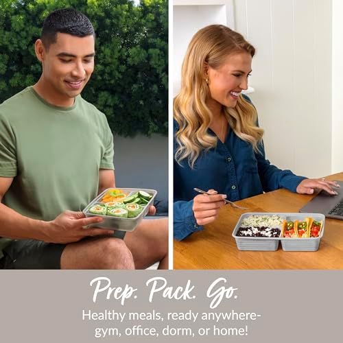 Bentgo Prep 3-Compartment Meal Prep Containers with Lids, 20 Piece Set