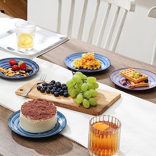 Selamica Ceramic Dessert Plates Set of 6,6 Inch Appetizer Plate for
