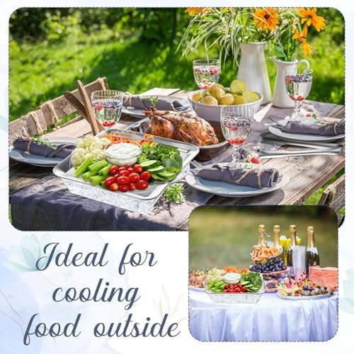 Baderke 2 Set 9" Chilled Serving Tray for Parties with Compartments