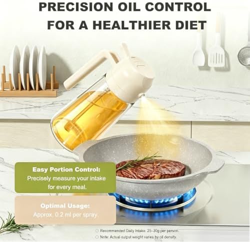 Pure Future 2-in-1 Olive Oil Sprayer, White
