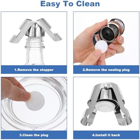15 Pack Stainless Steel Champagne Stoppers, Reusable Sealer Keeps
