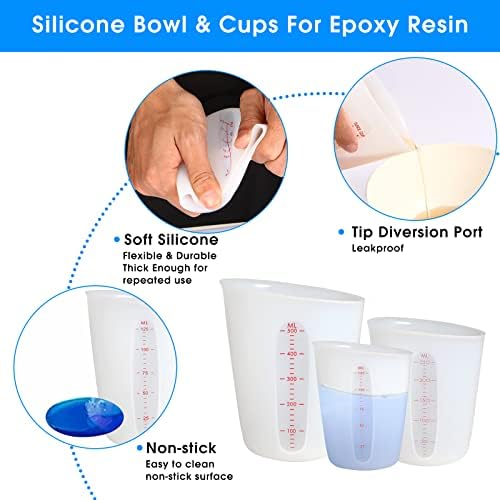 Food-Grade Silicone Measuring Cups for Chocolate Melting 2 Cup + 1 Cup