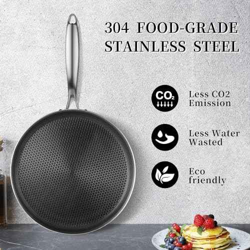 Innerwell Nonstick Crepe Pan 11inch Stainless Steel Crepe Pan