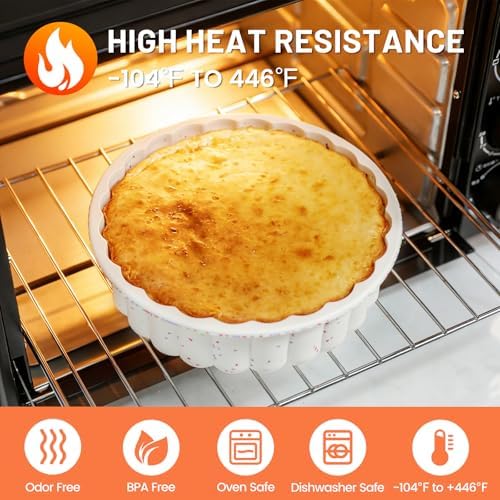 Vinino 8 Inch Charlotte Cake Pan with Reinforced Frame, Silicone Cake