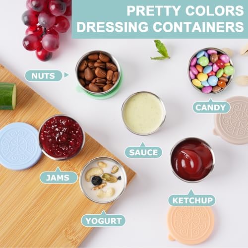 6x1.6 Oz Salad Dressing Containers To Go With Lids, Small Leakproof