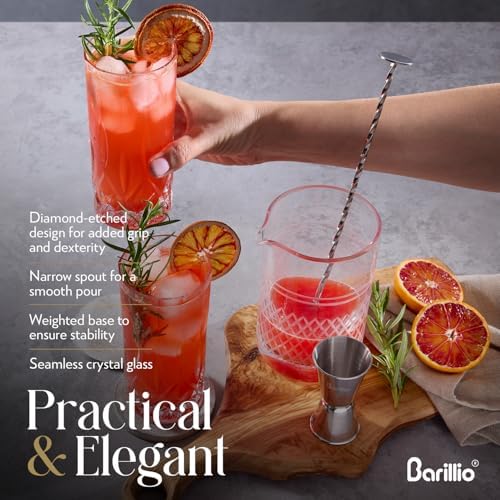 Barillio Crystal Cocktail Mixing Glass - 20 Oz (600 ml) Seamless