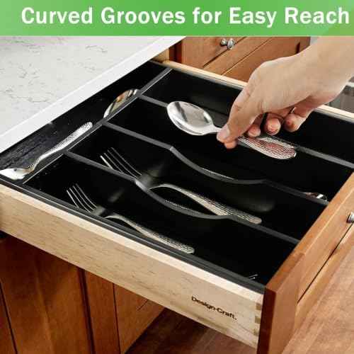 Greenual Black Silverware Organizer 10 In Utensil Organizer Silverware