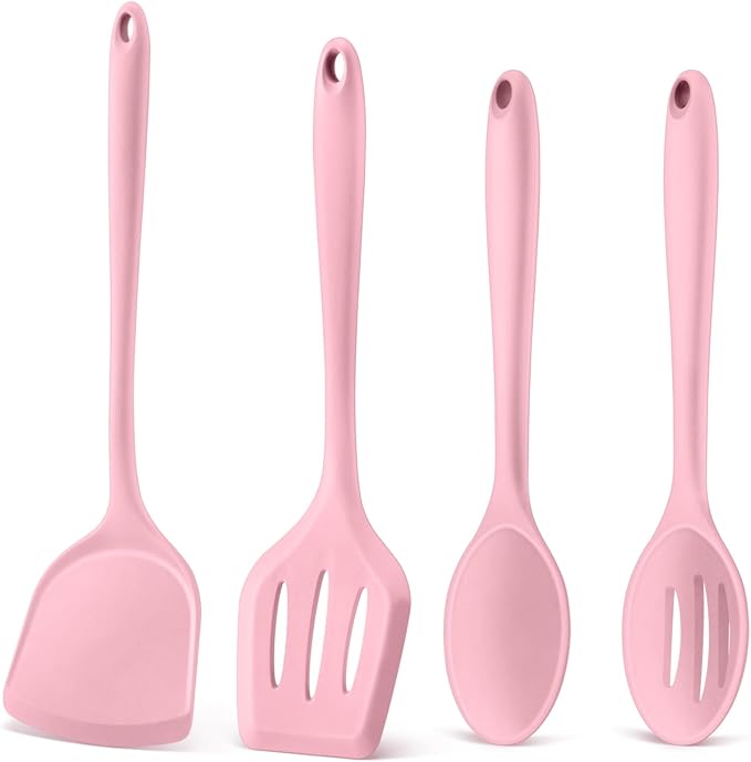 P&P CHEF Kitchen Utensil Set, 4 Pieces Non-stick Silicone Cooking Utensils by PPCHEF