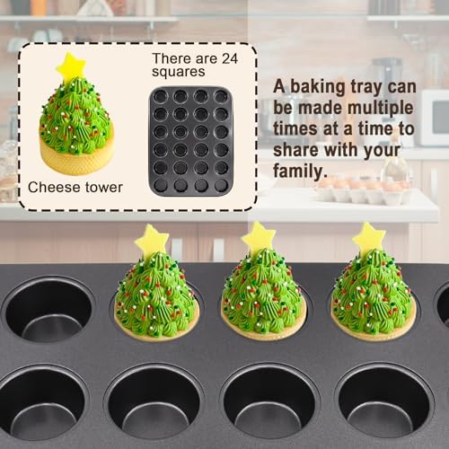 2 Pack Premium Bakeware 24-Cup, Mini Muffin Pan, Dishwasher Oven Safe