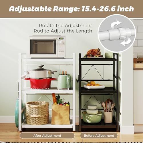 3-Tier Adjustable Carbon Steel Microwave Rack