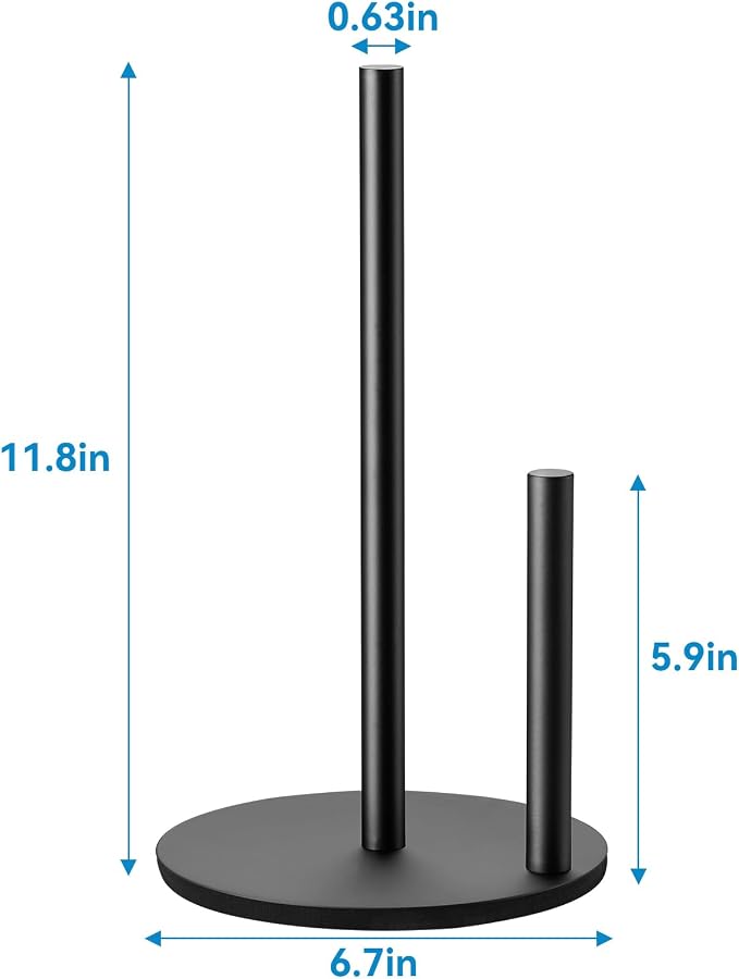 Paper Towel Holder Kitchen, Premium Stainless Steel Roll Dispenser, Countertop - Image 3