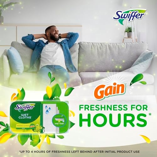Swiffer Sweep + Mop Wet Pads Refill, Gain, 24ct