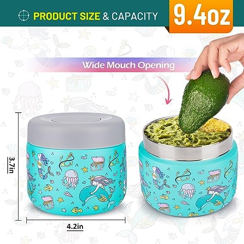 Charcy 9oz Kids Stainless Steel Insulated Food Jar, Wide Mouth