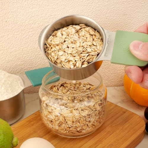 RUNZI 16 Pcs Magnetic Measuring Cups and Spoons Set,Stackable Metal