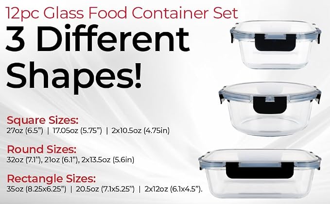 Magic Mill Premium Borosilicate Glass Food Storage Containers - Image 7