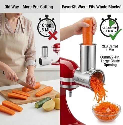FavorKit Chesse Grater Slicer Shredder Attachment for Kitchenaid