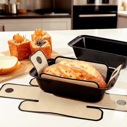 4 Pcs Loaf Pan with Liners Set 8 x 4 Inch Non-stick Bread Pan