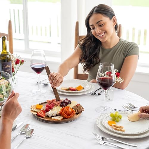Large Glass Salad Bowl with Lid Set, 5.7 L Decorative Glass Mixing