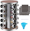 WAYDA Revolving Spice Rack, 20 Jars Rotating Countertop Seasoning