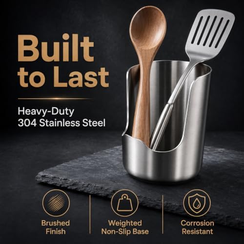 Spoon and Lid Rest, Thickened 304 Stainless Steel Kitchen Utensil