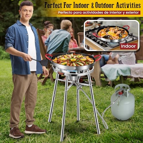 ARC Nonstick Paella Pan, Stainless Steel Burner and Stand Set, Paella