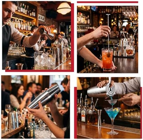 Cocktail Shaker Boston Shaker Set 15 Pcs Professional Bartender Kit