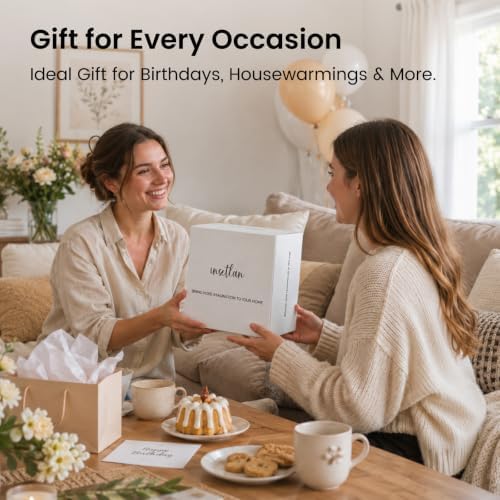 INSETLAN 24 oz Ribbed Glass Tumbler with Handle, Set of 2 Iced Coffee