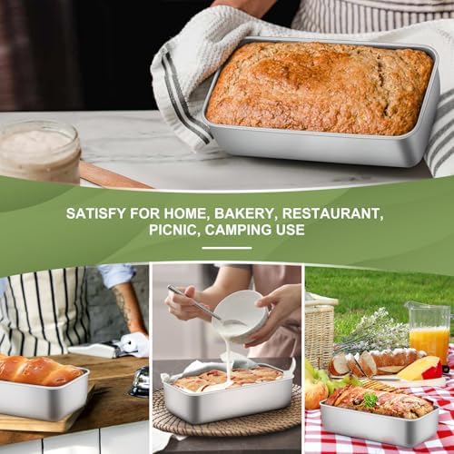 P&P CHEF Loaf Pan, 9 x 5 Inch Stainless Steel Bread Pan