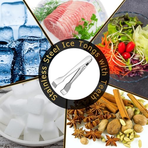 Ice Tongs for Ice Bucket 6.7'' Silver Stainless Steel Bucket Tong