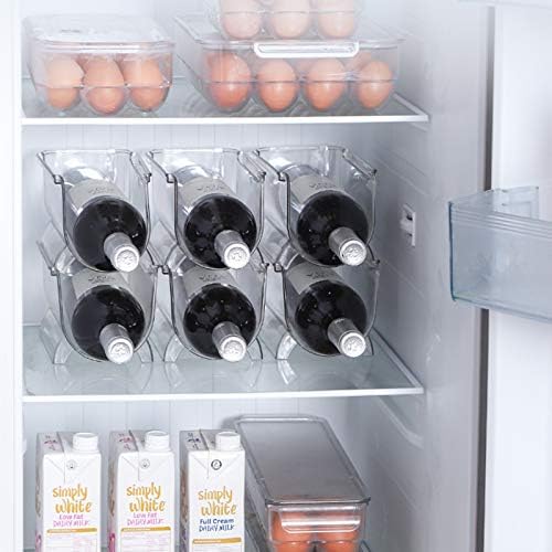 2 Pack Plastic Stackable Water Bottle and Wine Rack Storage Organizer