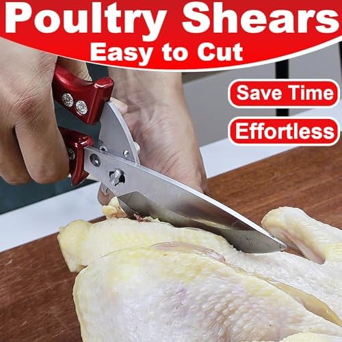 Heavy Duty Poultry Scissors - All Purpose Kitchen Shears for Chicken