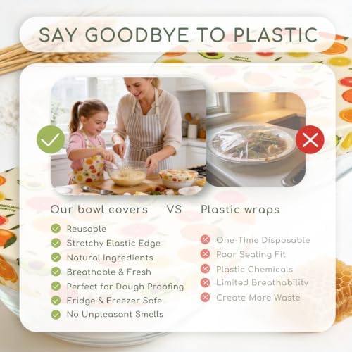 2-Pack Reusable Beeswax Bowl Covers, 12 Inch