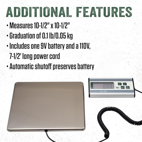 LEM Products 330 lb Stainless Steel Digital Scale, Silver