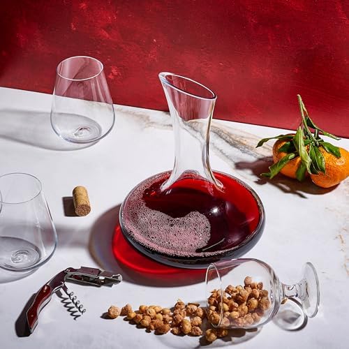 Large Elegant Red Wine Decanter with Aerator Pourer, 1600ml. - Hand