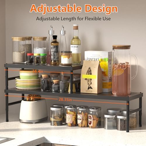 HI NINGER Expandable adjustable stackable kitchen organizer,Spice