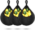 Dandat 3 Pcs Large Hanging Fruit Baskets for Kitchen Teardrop Hanging