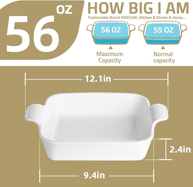 Sweejar Ceramic Baking Dish, 9 x 9 Cake Baking Pan - Image 3