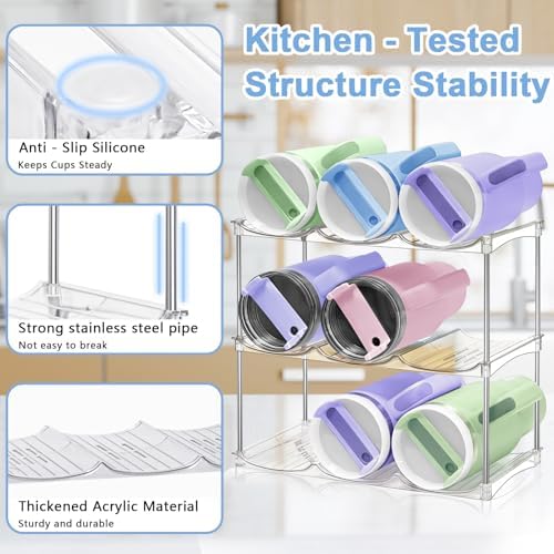 Spaclear Stackable Water Bottle Organizer for Stanley 40oz Tumbler