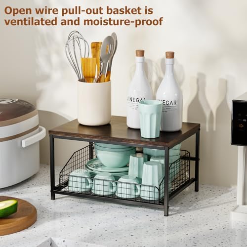 KLM Pull Out Spice Rack Organizer, Brown