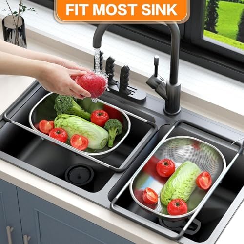 Colander - Strainers and Colanders - Sink Strainer Basket - Expandable