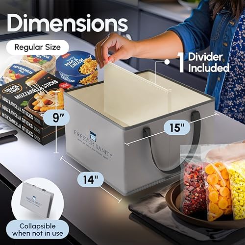 Stackable Collapsible Chest Freezer Organizer Bins, 2pk