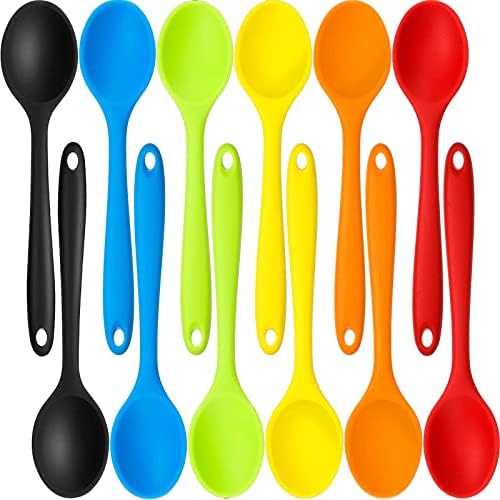 Beieverluck 12 Pack Large Silicone Cooking Spoons 10.8'' Heat