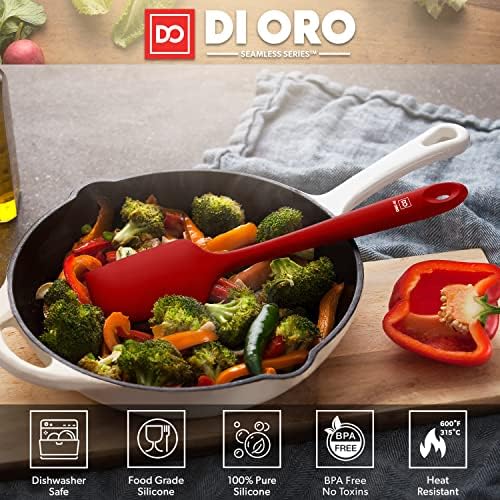 DI ORO 3-Piece Red Silicone Spatula Set