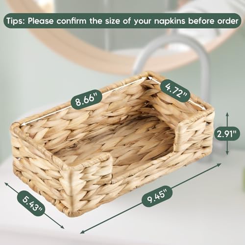 Water Hyacinth Guest Towel Holder Tray for Bathroom