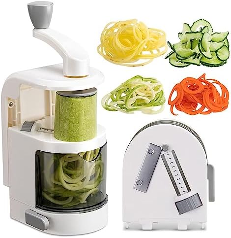 Badelite 4-IN-1 Rotating Blade Vegetable Spiralizer, White