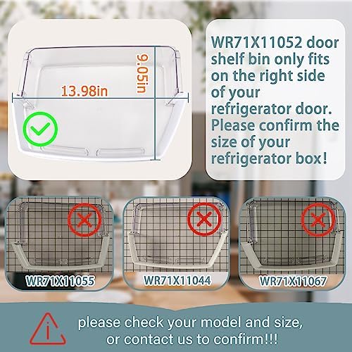 2PCS WR71X11052 Gallon Bin for Right Side Compatible with ge