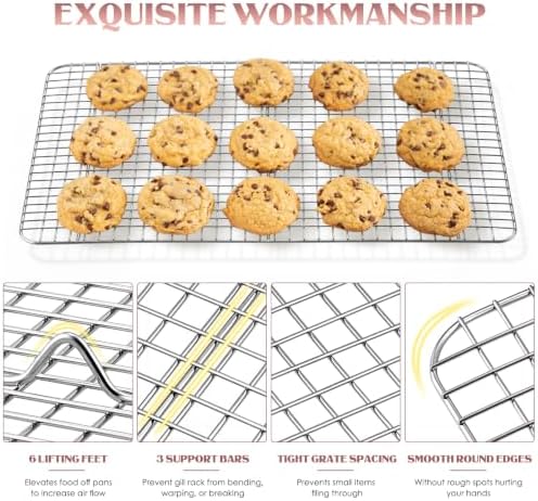 Cooling Rack Set of 2, E-far 181⁄2x121⁄2 Wire Racks for Baking Cooking